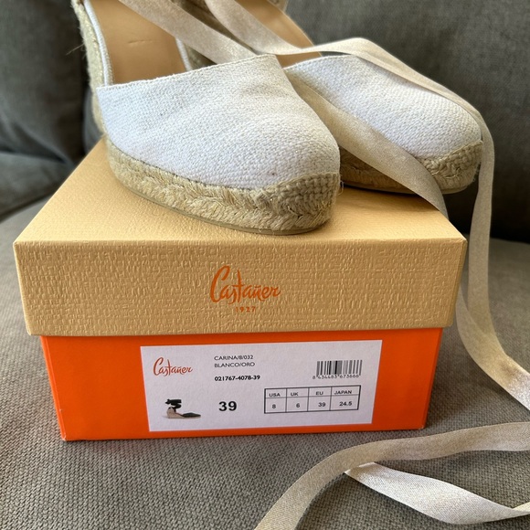 Castaner Carina espadrilles White with gold fleck size 39 - Picture 6 of 6